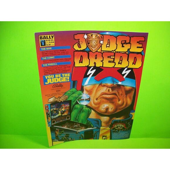 Judge Dredd Pinball FLYER Comic Book Edition Original 1993 Multi Page Super Hero - Picture 1 of 7